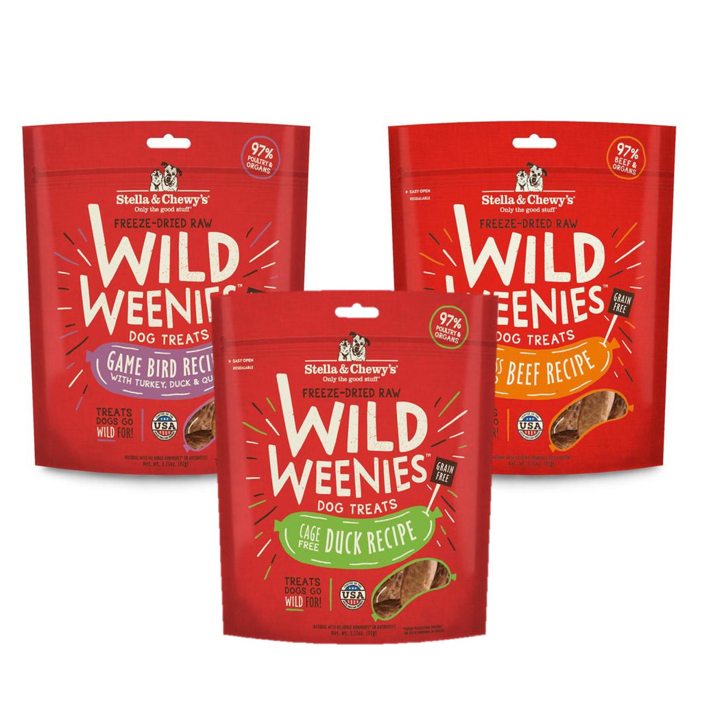 Stella Chewy s Freeze Dried Raw Wild Weenies 3.25 oz Dog Treats