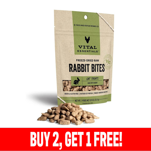 Vital Essentials Cat Treats Freeze-Dried Rabbit Bites 0.9 oz