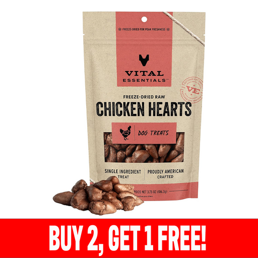 Vital Essentials Freeze-Dried Chicken Hearts Treat 3.75 oz