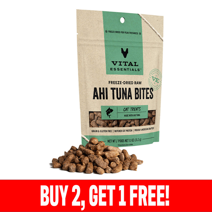 Vital Essentials Cat Treats Freeze-Dried Ahi Tuna Bites 1.1oz