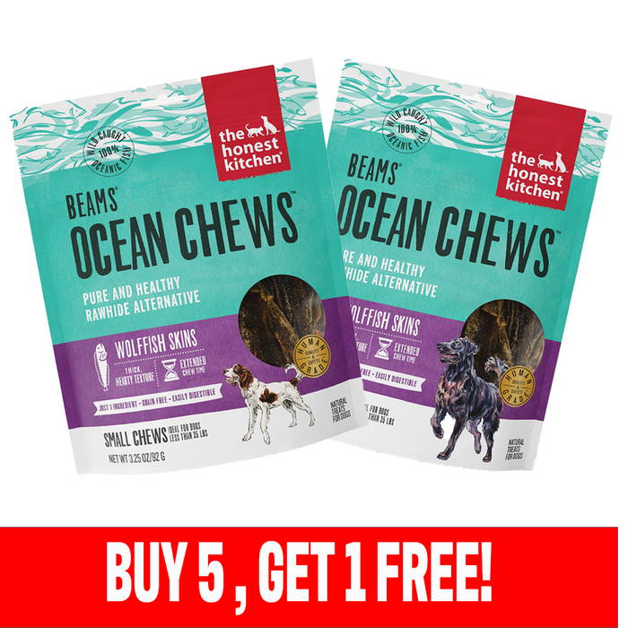 The Honest Kitchen Beams Ocean Chews Wolffish Skins Dog Treat