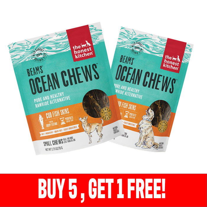 The Honest Kitchen Beams Ocean Chews Cod Fish Skins Dog Treat