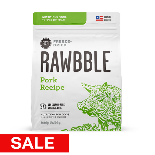 Bixbi Rawbble Freeze-Dried Dog Food, Pork Recipe