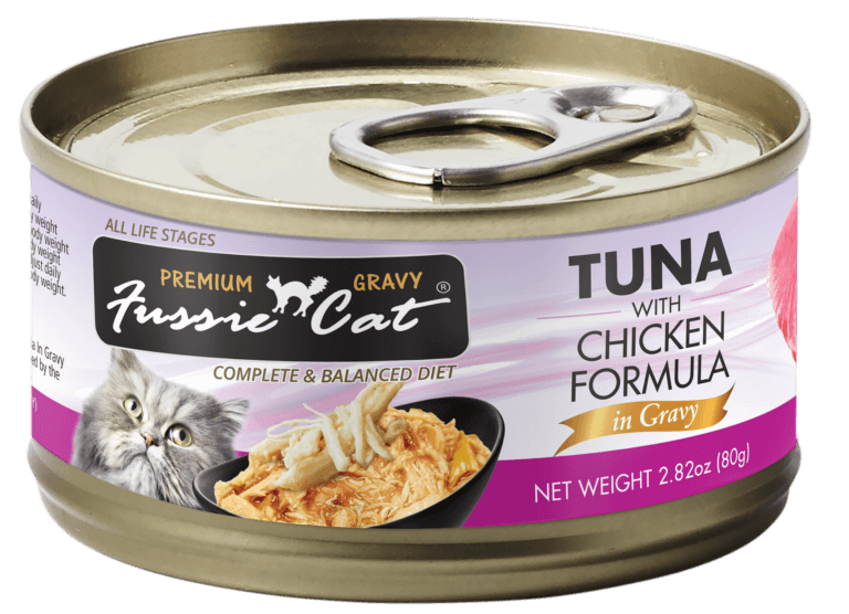 Fussie Cat Gold Super Premium Tuna with Chicken in Gravy 2.82oz