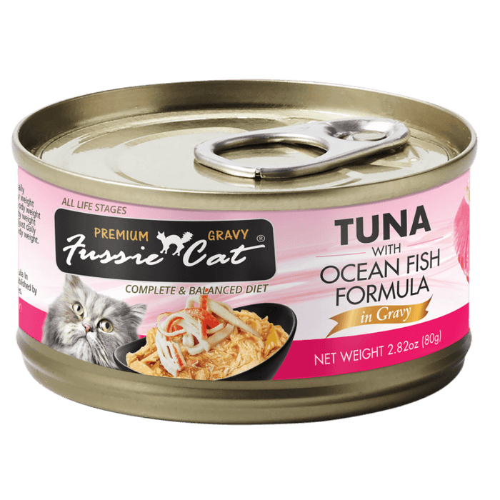 Fussie Cat Super Premium Tuna with Oceanfish in Gravy 2.82 oz