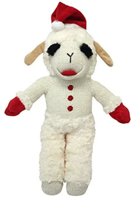 Multipet Holiday Lamb Chop - Standing with Santa Hat