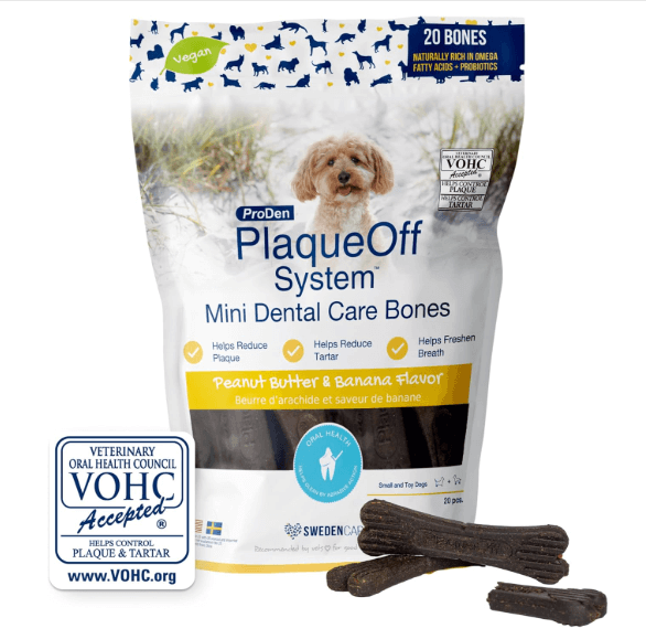 PlaqueOff Dental Mini Bones Peanut Butter and Banana